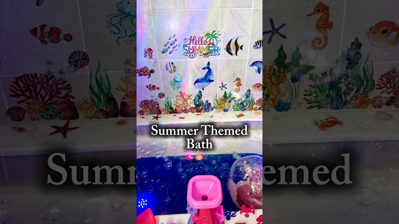 Summer Bath | Her reaction! 🤩 #bathroutine #momlife #bathessentials #asmr #summervibes #dollartree