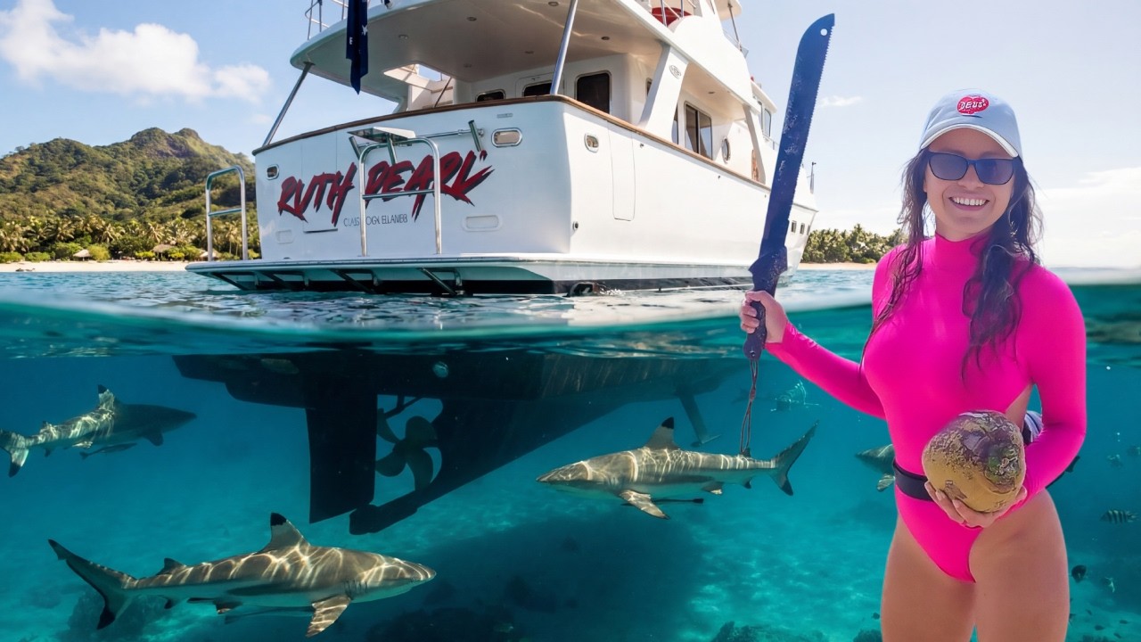 Swimming With Reef Sharks In FIJI..Right Off Our Boat! | Pacific Crossing Week 4