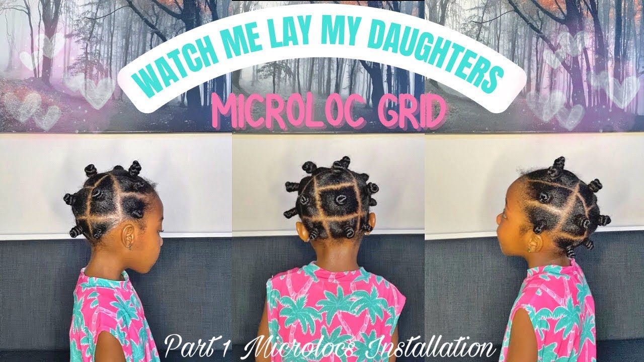 WATCH ME LAY MY DAUGHTERS MICROLOC GRID | Part 1 DIY Microlocs Installation | Creolejazz