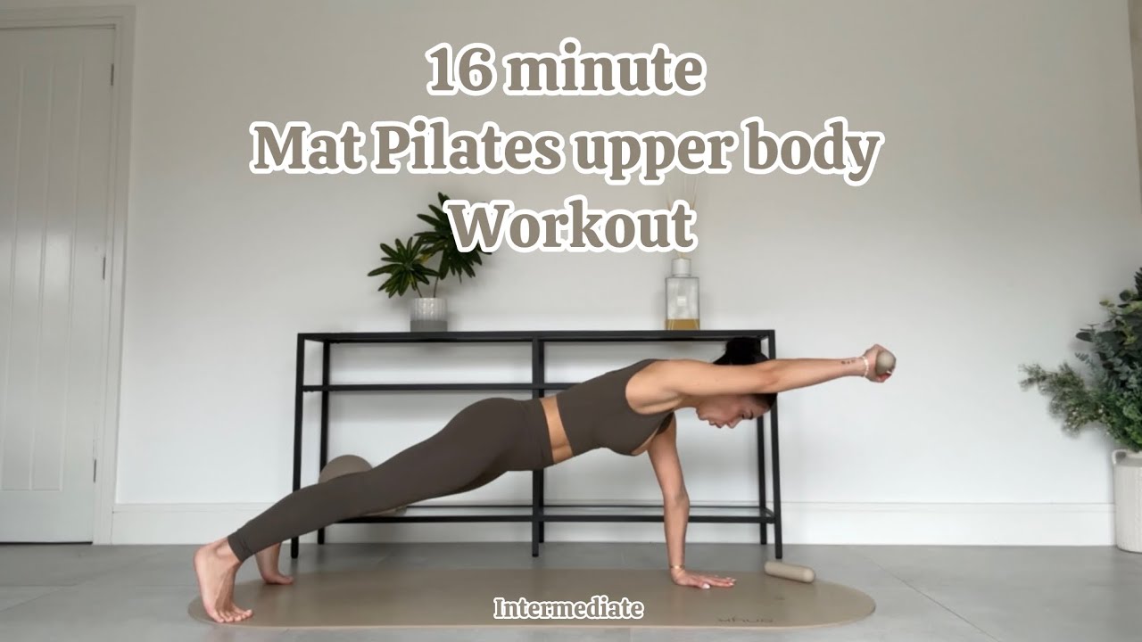 16 MINUTE ⏱️ MAT PILATES UPPER BODY WORKOUT - intermediate (1kg weights optional)