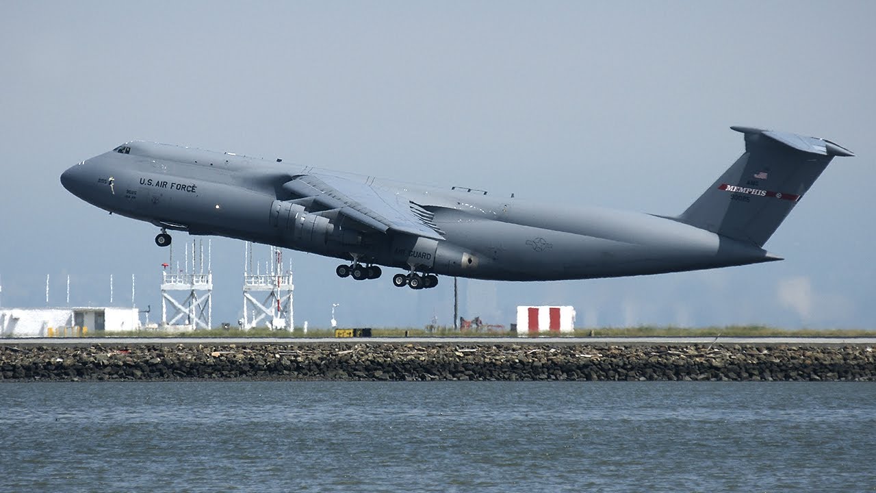C-5 and C-17 landing and takeoff at SFO