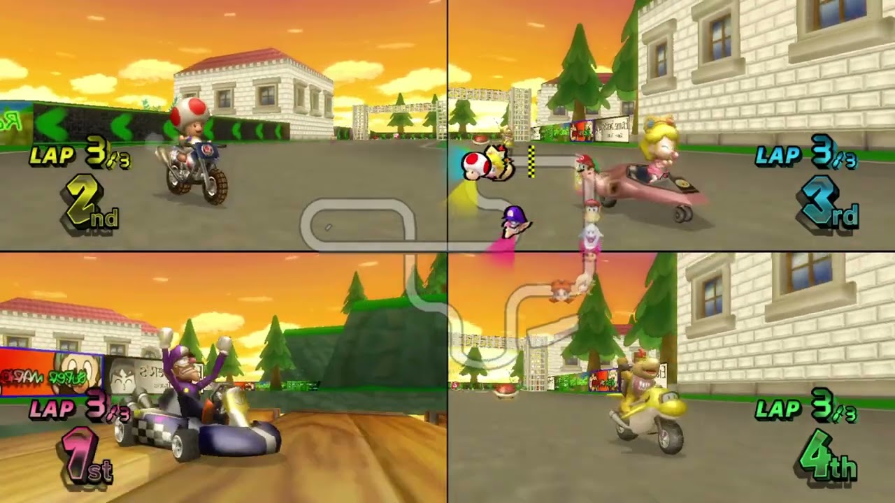 Mario Kart Wii Custom Tracks (Wiimms) ✦ 4 Players #738 (3 Tracks) Mirror