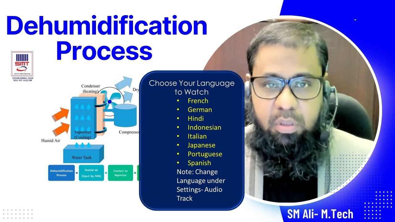Class 23 - Psychrometry Dehumidification Process - Change Language in settings under Audio Track.