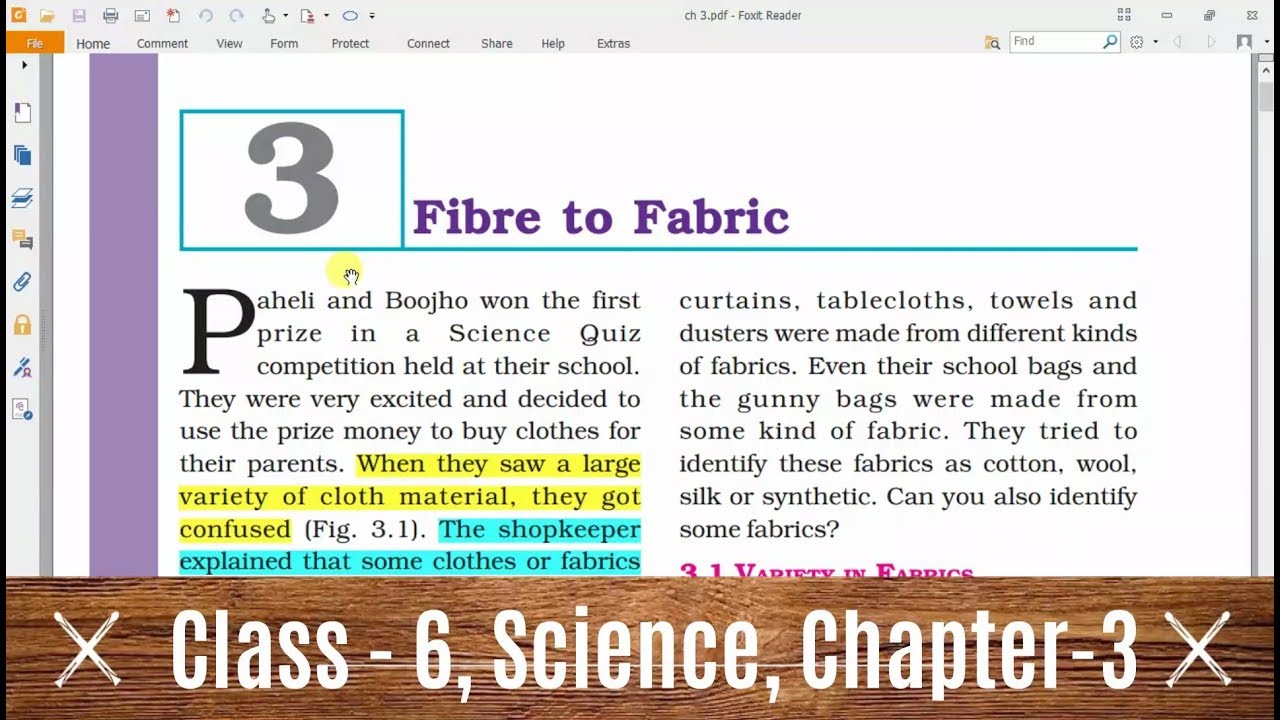 Class 6 Science | Chapter 3 | Fibre to Fabric