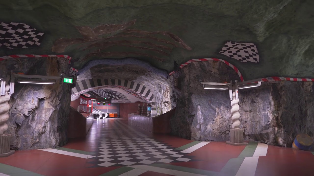 Sweden, Stockholm, Kungsträdgården Subway Station, 6X escalator, 1X elevator