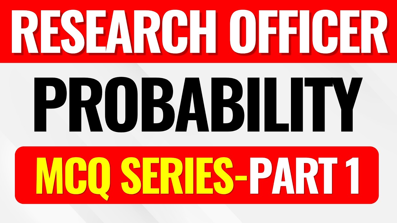 RESEARCH OFFICER |STATISTICS | PROBABILITY|MCQ SERIES - PART 1 #researchofficer #researchassistant