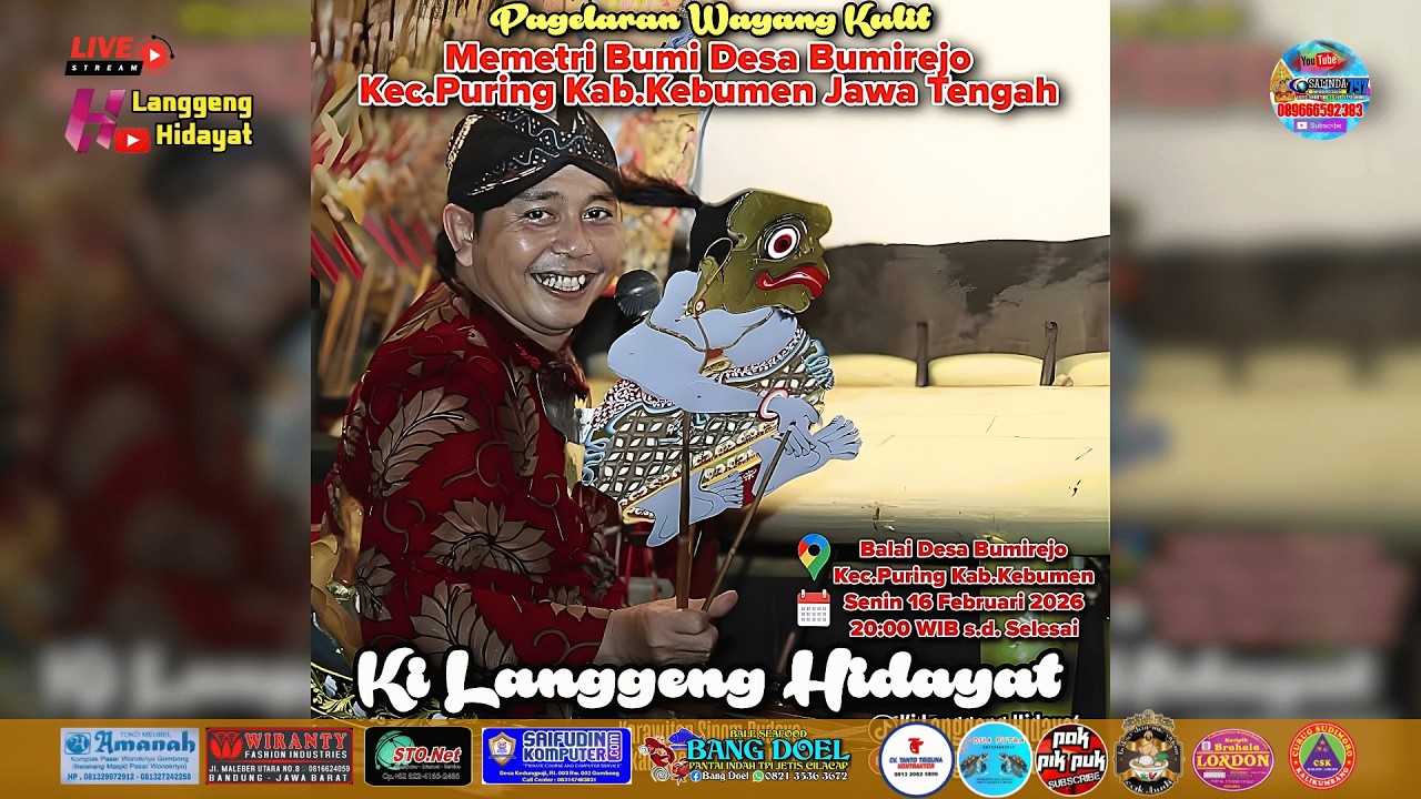 #livestream 🔴 WAYANG KULIT KI LANGGENG HIDAYAT LAKON PANDAWA MBANGUN TUGU PANCAWARNA