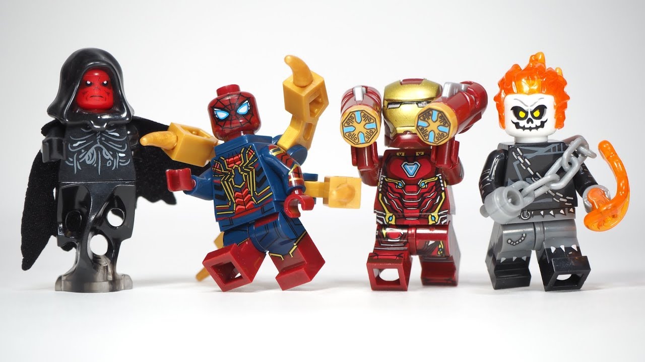 Avengers Infinity War Iron Man Weapon Iron Spider man Red Skull Unofficial Lego Minifigures