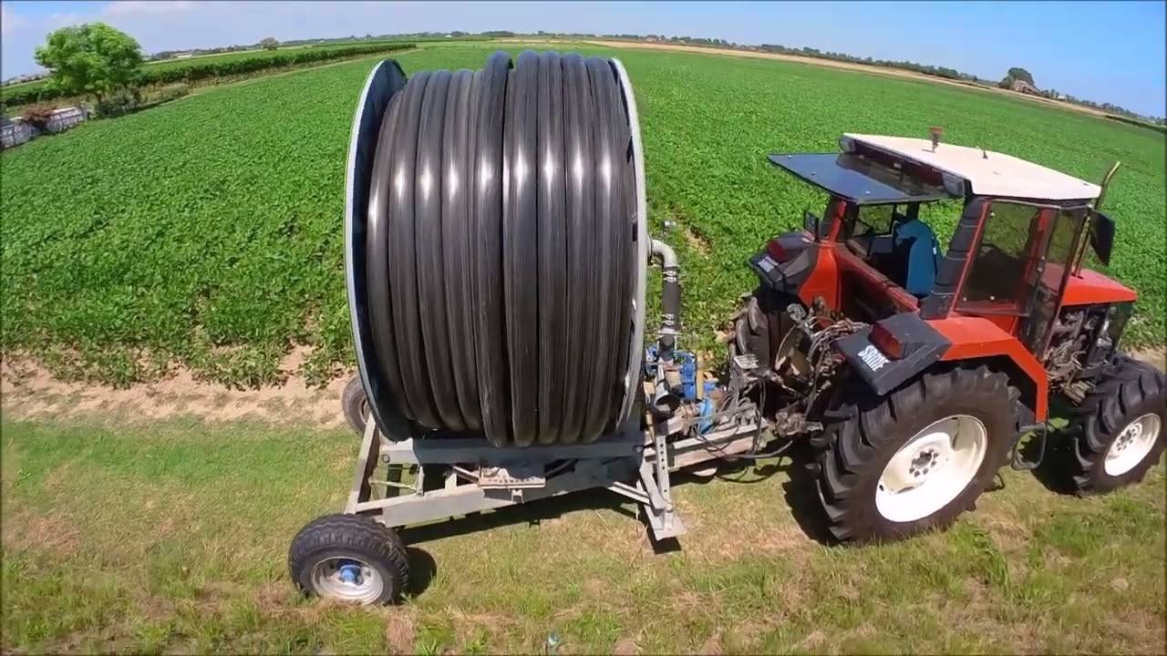 Irrigazione Soia 2022 con rotolone Nettuno 110-240  Soybean irrigation 2022