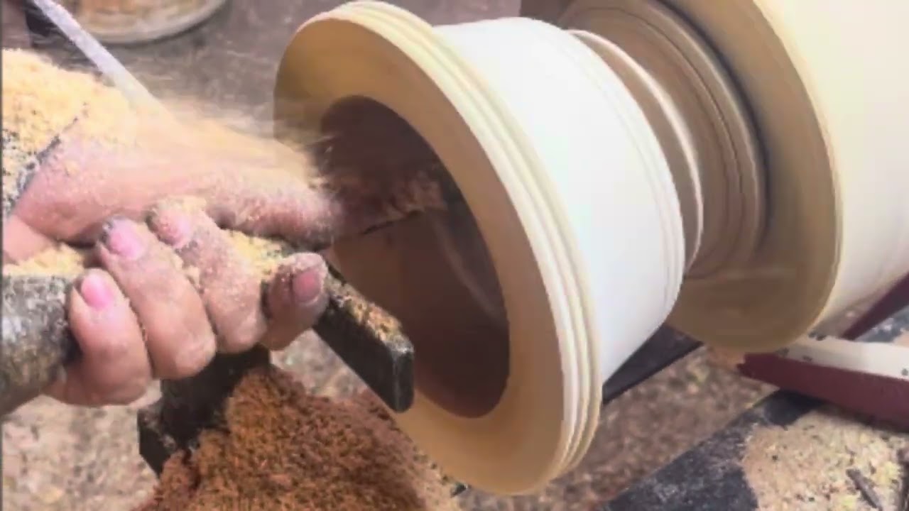 #wooden turning into Golden Mortar Stand 