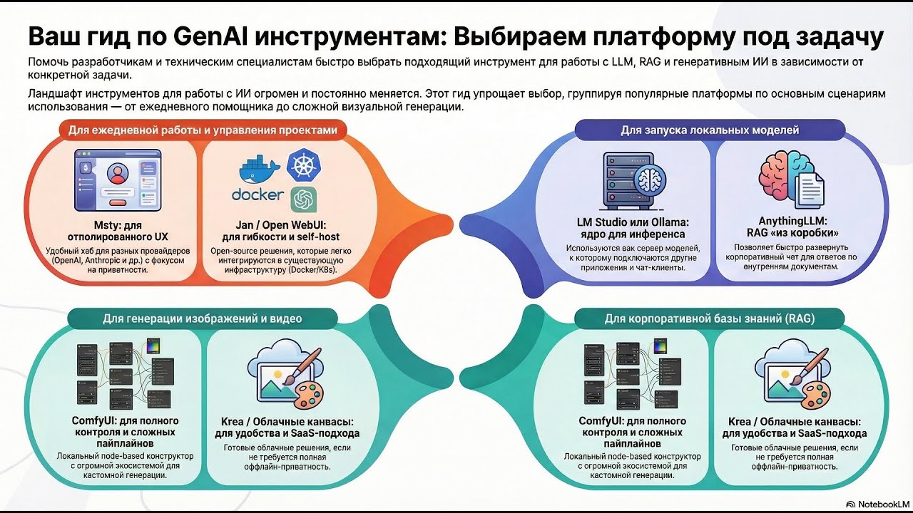 LLM, RAG, GenAI: Выбираем лучший инструмент для разработчика Msty, Open WebUI, AnythingLLM, ComfyUI