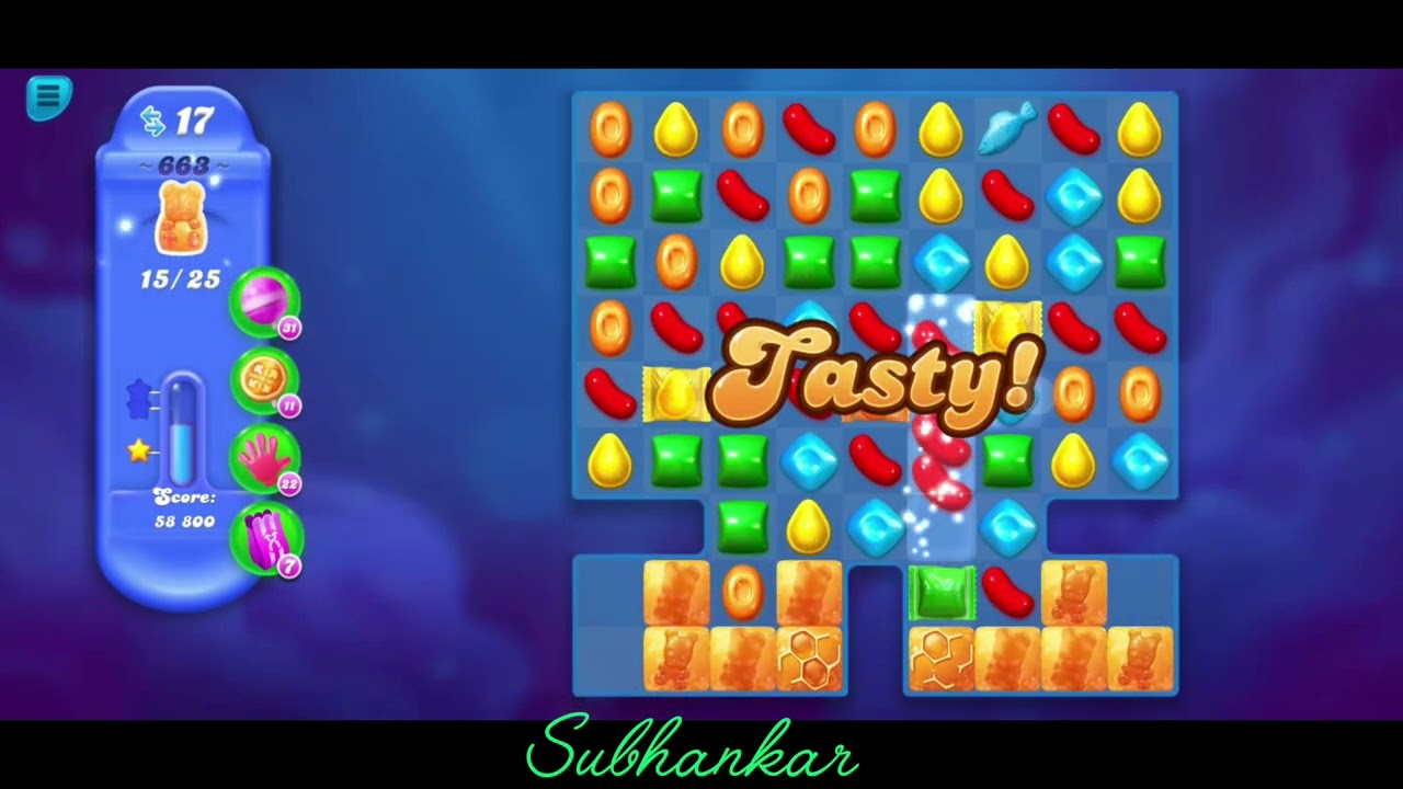 Candy Crush Soda Saga. Level 663.⭐⭐⭐ Star.Level 663 Help.@Subhankar0002.☠️☠️