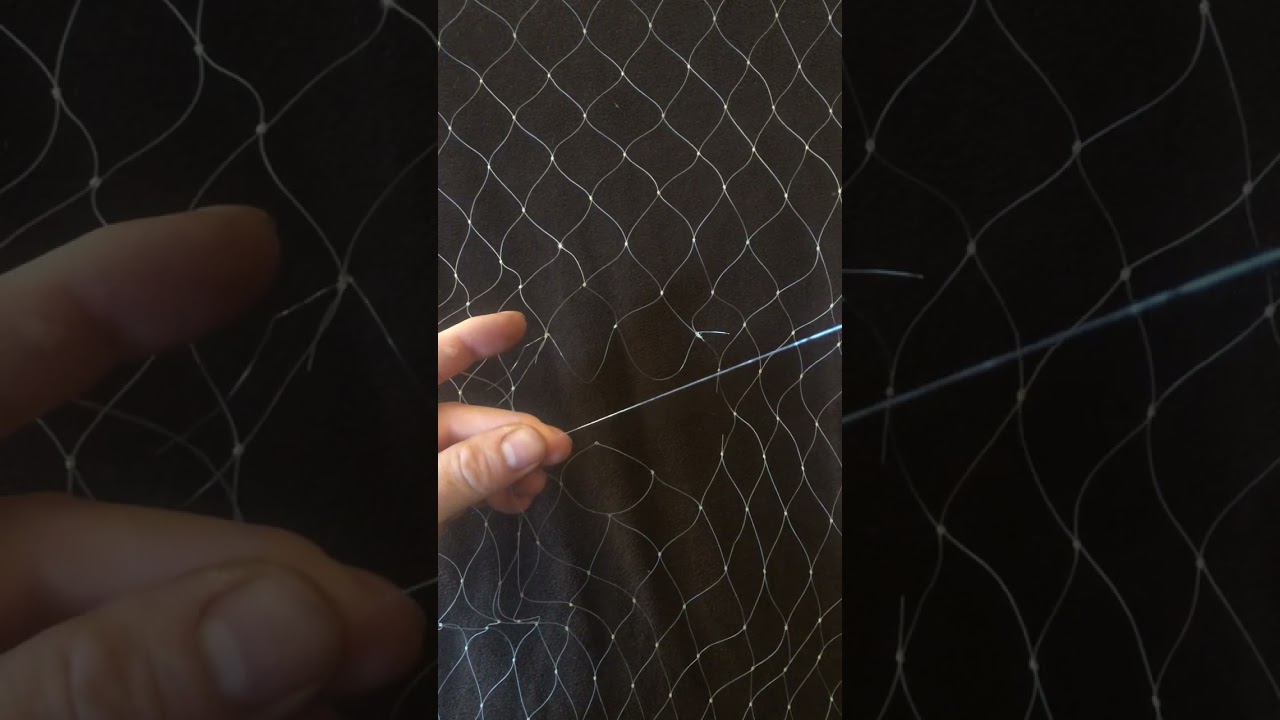How to repair a monofilament fishing nets. Drift, cast, anchored nets for bass cod trout skate rays