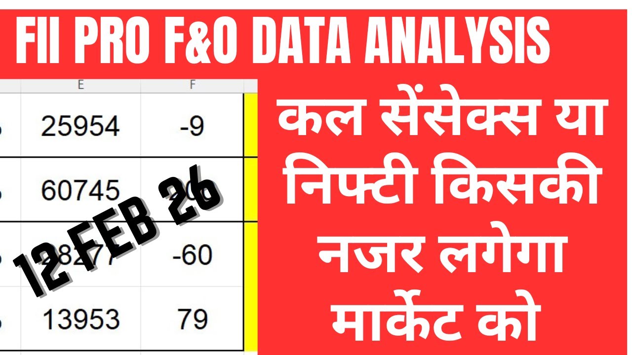 FII & PRO F&O DATA AND NIFTY & SENSEX EXP ANALYSIS FOR 12 FEB 2026 |EDUCATIONAL VIDEO ONLY
