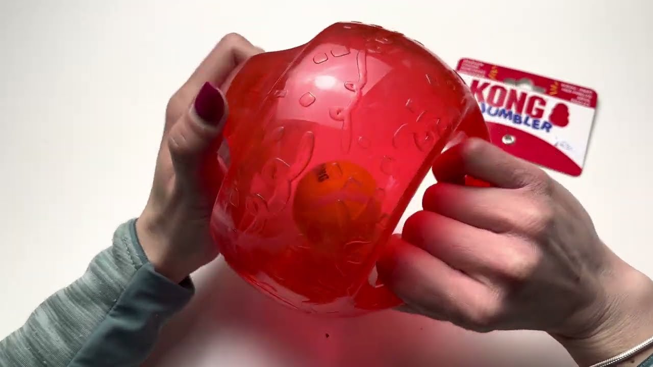 KONG jumbler ball - Interaktives Apportierspielzeug mit Tennisball – Für Große/Sehr Große Hunde