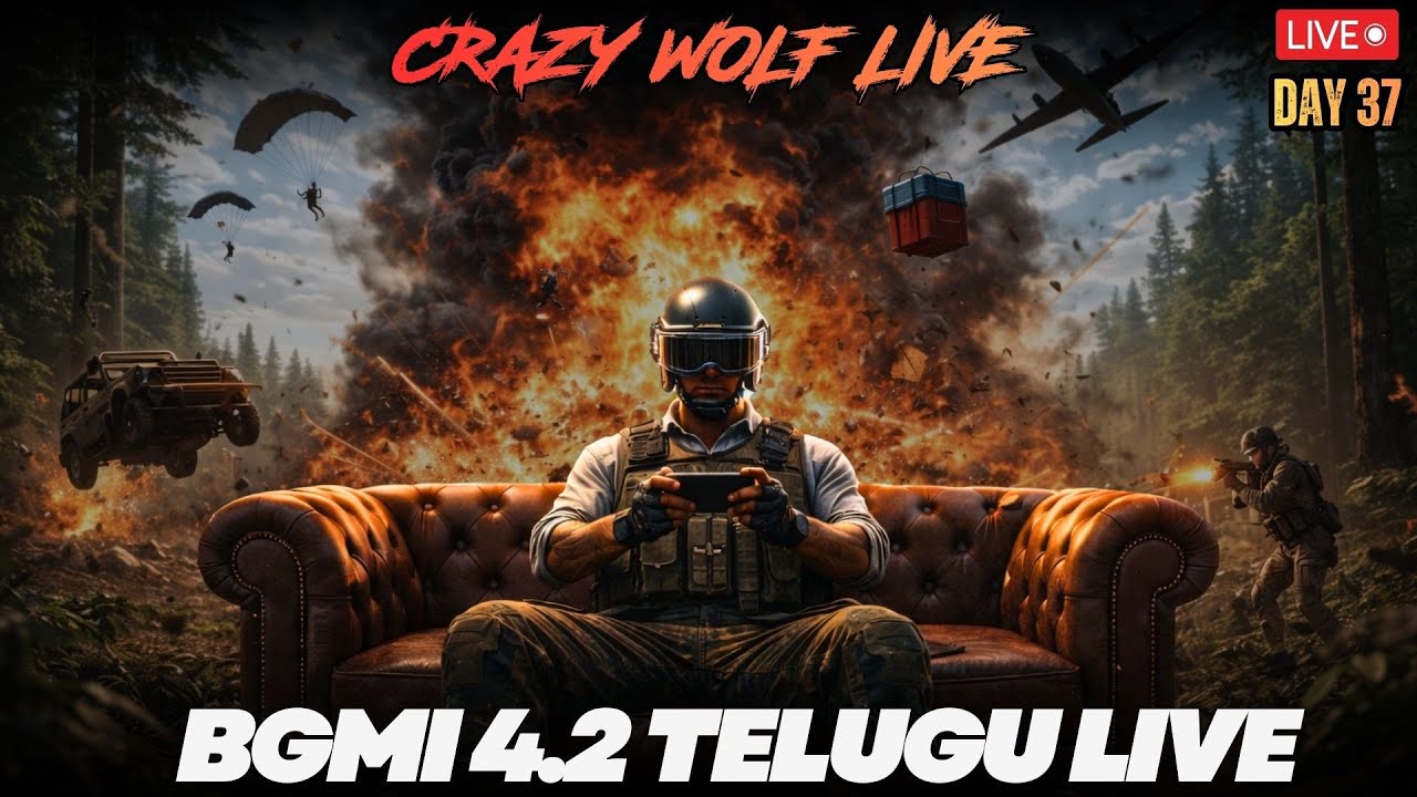 BGMI Live Telugu  Day 38 | BGMI 4.2 Update | Crazy Wolf #shortslive #shortsfeed #bgmitelugu