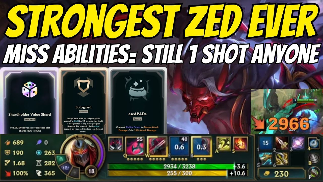 💥 Zed So Strong He Can SPAM and 1v2 ANYONE ⚡ | Arena A to Z