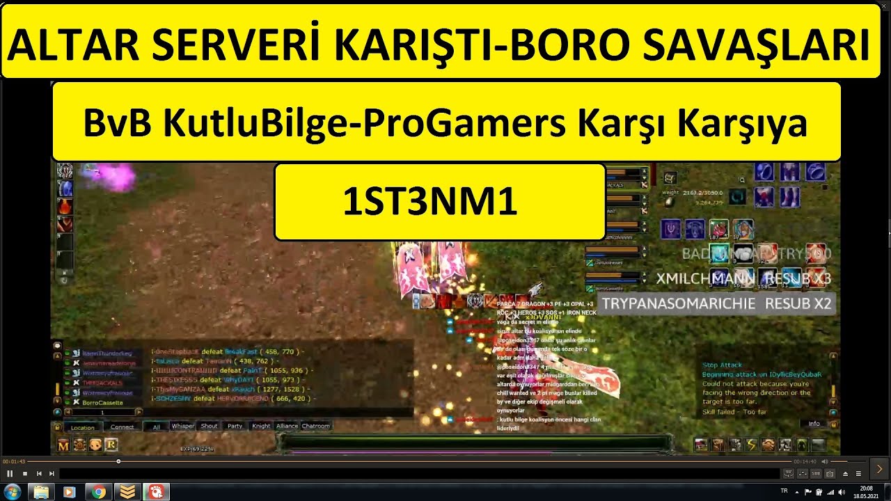 ALTAR SERVERİ KARIŞTI!!! BvB KutluBilge - Progamers Clanı BORO SAVAŞLARI  Knight Online
