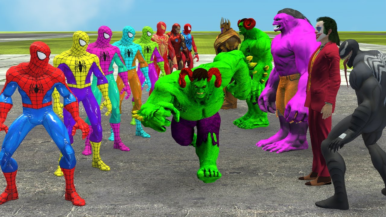 Siêu nhân nhện🔴 Team Spiderman vs bad guy Jocker – Epic Treasure Heist Battle vs Hulk vs superman