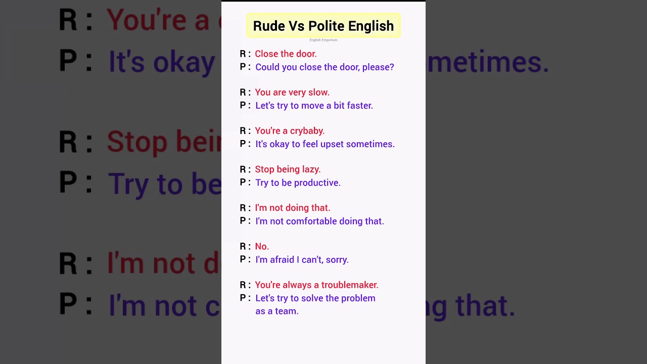 Rude Vs Polite English // English Phrases 