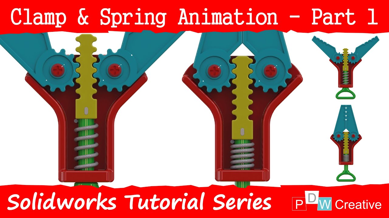 Solidworks tutorial - adaptive spring and gear 1