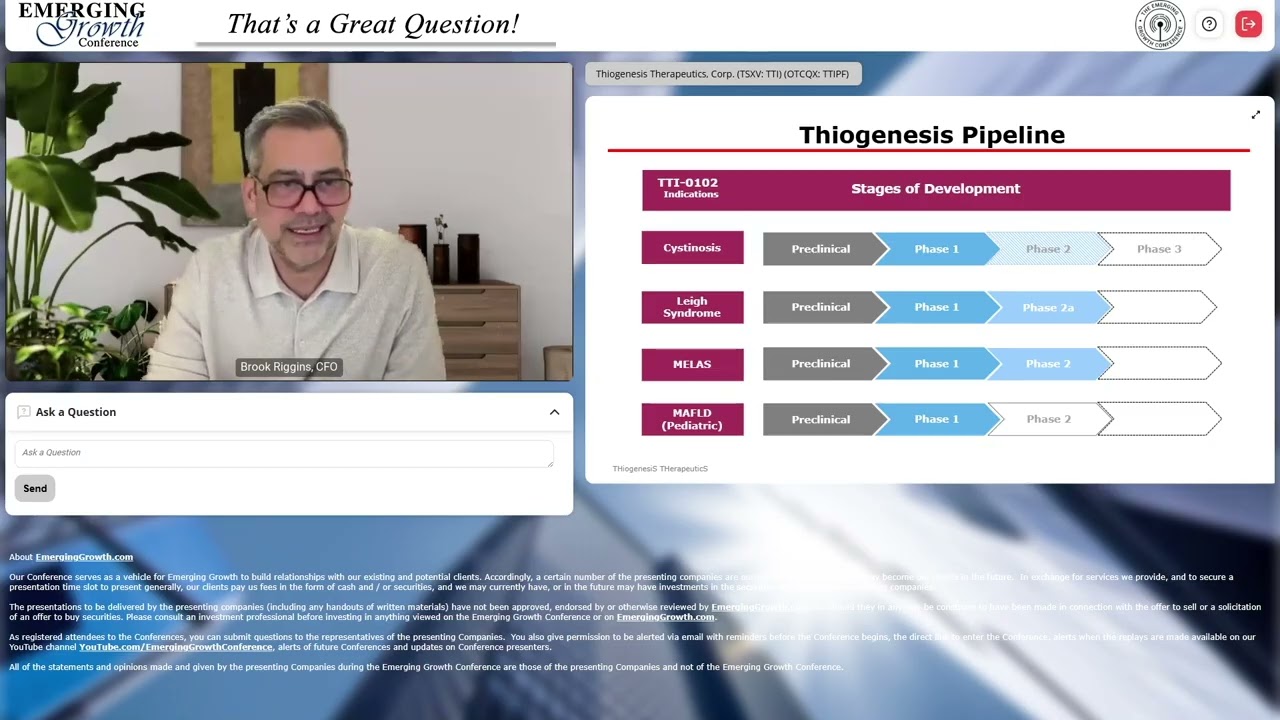 Thiogenesis Therapeutics, Corp. (TSXV: TTI) (OTCQX: TTIPF)