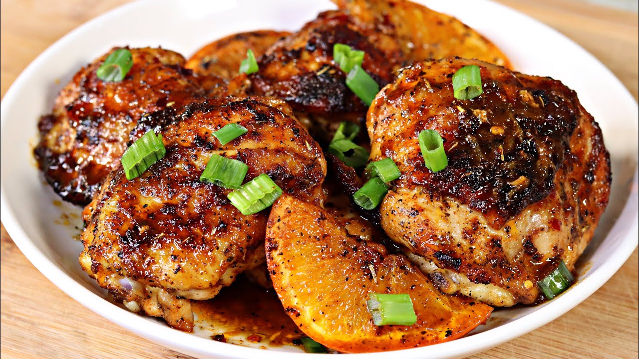ORANGE Honey Glazed Chicken Thighs Recipe