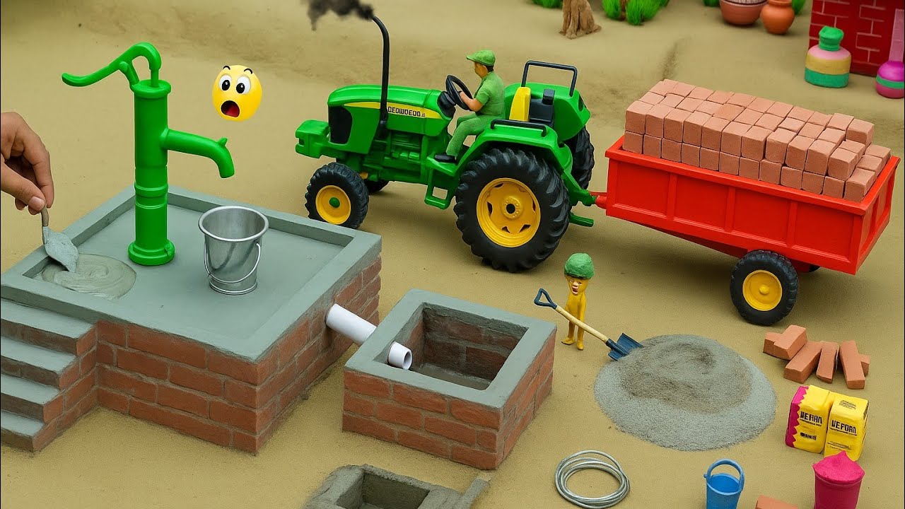 diy mini tractor Hand Pump Construction Project | Village Water Supply। tractor Wala video