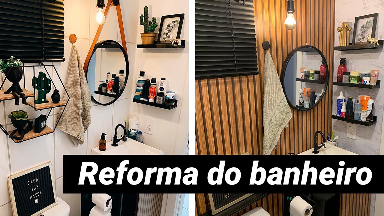 Reformei o banheiro usando apenas adesivo