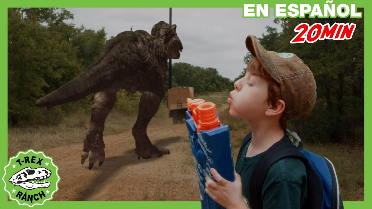 Parque de T-Rex | &iexcl;Castillo de Cart&oacute;n  con juguetes Nerf!