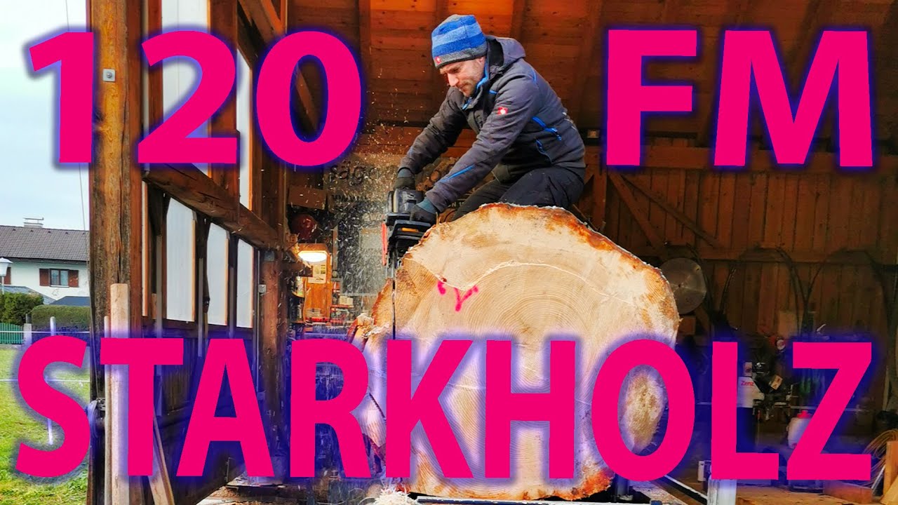120 Festmeter Starkholz 🪵 aufsägen im Zeitraffer, Mobiles Sägewerk, mobile bandsaw sawmill #bigtrees