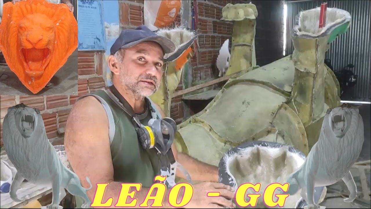 464 - O LEÃO GIGANTE DE RESINA E  SUA FORMA....( DICAS DE MISTER MANEL...!