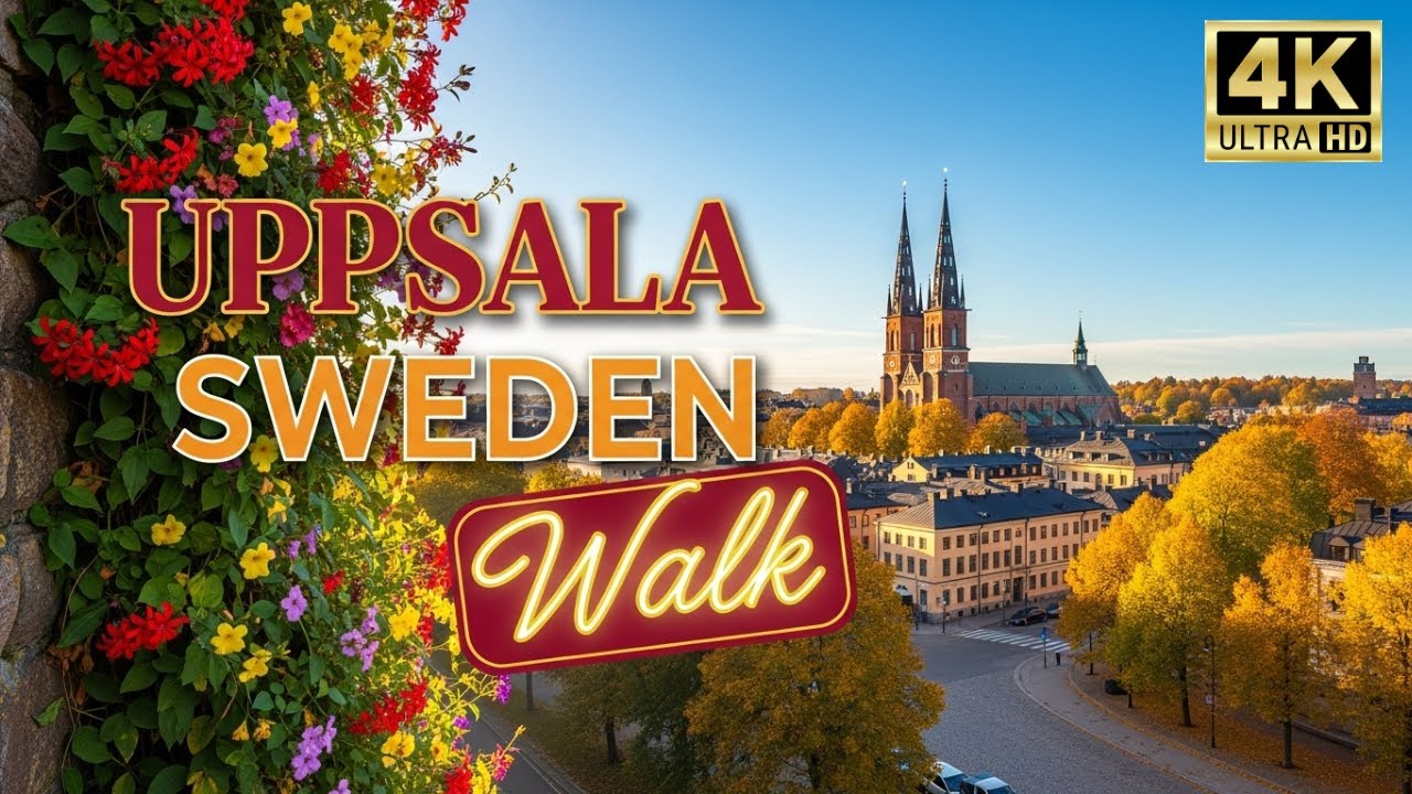 Uppsala Walking Tour Sweden 🇸🇪 | Viking Burial Mounds & Ancient History 4K UHD