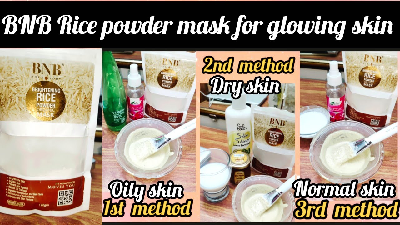 BNB Rice Glow kit Review//BNB Rice Powder Mask For Glowing Skin//BNB Rice organic products #skincare