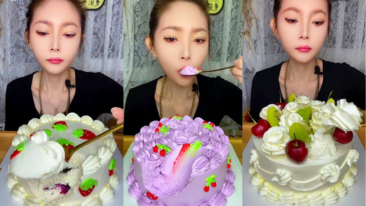 Colorful Cake Mukbang ASMR | 알록달록 케이크 먹방 | No Talking Dessert ASMR | Xoieteang ASMR