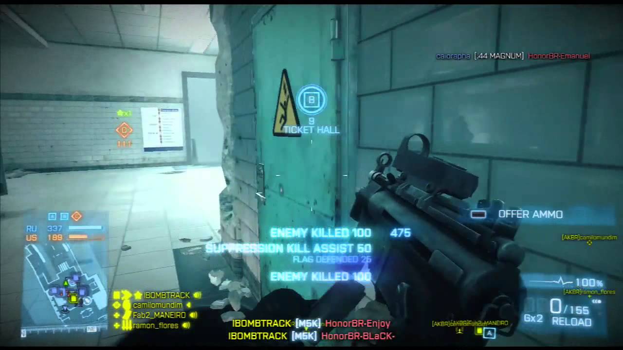 BF3 | [AKBR] AKBR Team Vs [xHBR] HonorBr Legend - Clan War on Op Metro PS3