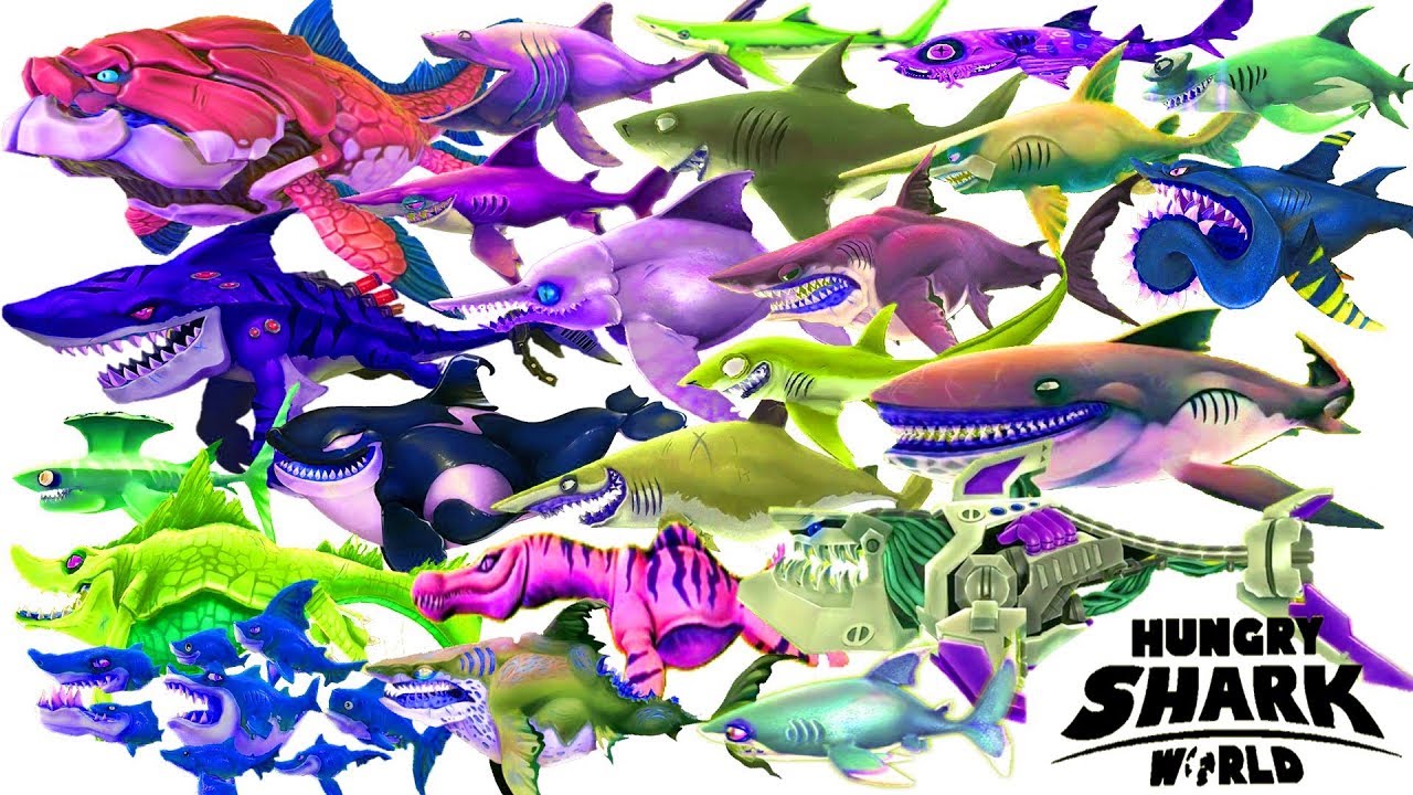 HUNGRY SHARK WORLD - ALL 29 SHARKS UNLOCKED - Android Gameplay [FHD]