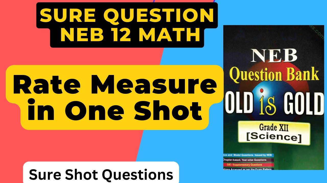 Rate Measures in One Shot || Application of Derivatives || Class 12 NEB Math Important Question