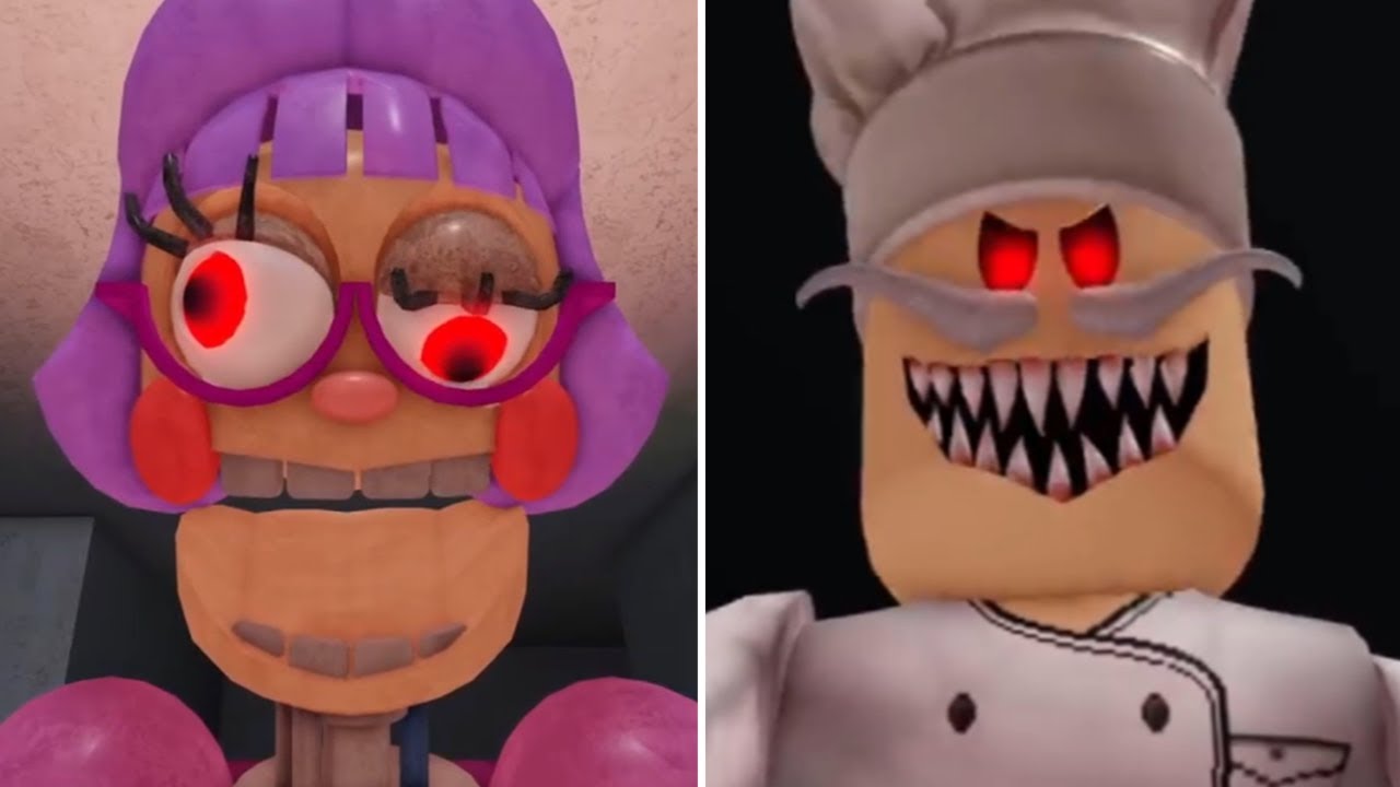 Escape Miss Ani-Tron's Detention! (SCARY OBBY) vs Escape Papa Pizza's Pizzeria! ALL JUMPSCARES