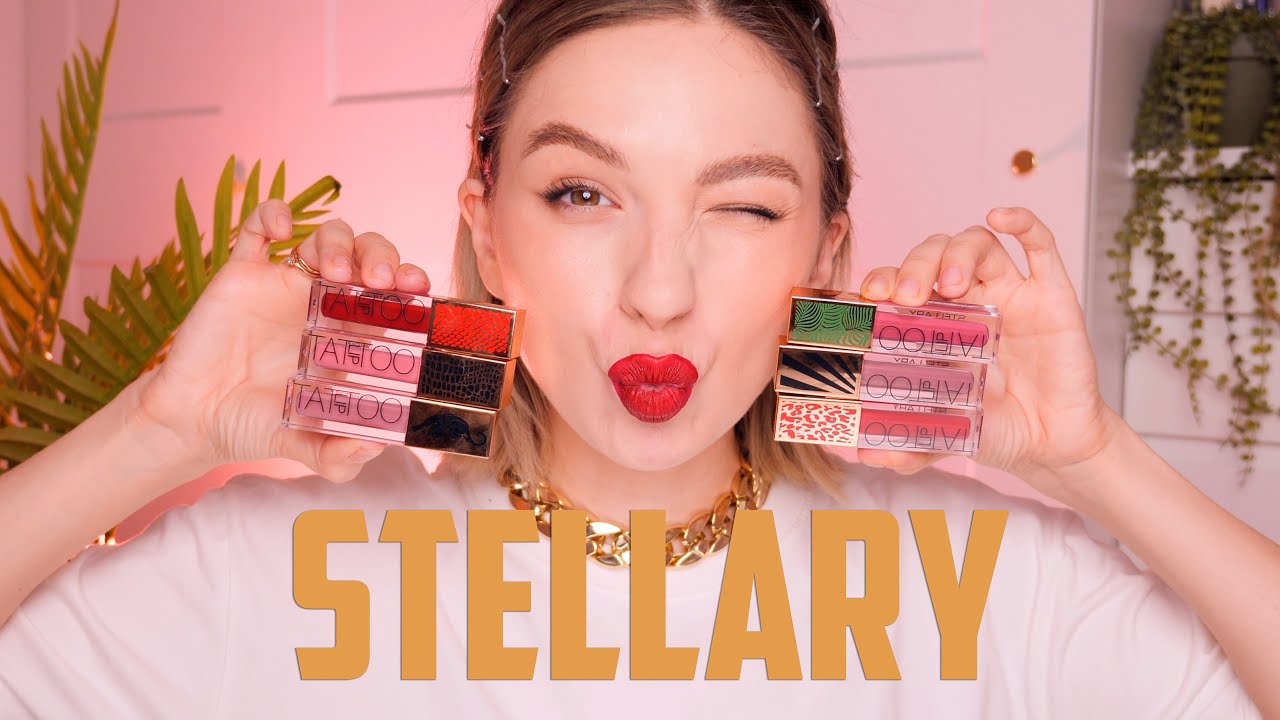 ОБЗОР НА ВСЕ ПОМАДЫ STELLARY LIP TATTOO / 10 ОТТЕНКОВ НА ГУБАХ