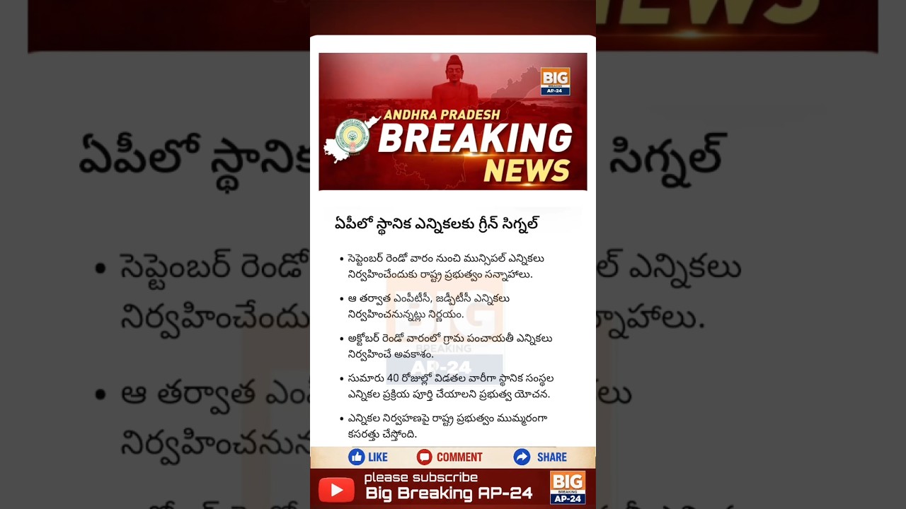 ఏపీలో స్థానిక ఎన్నికలకు గ్రీన్ సిగ్నల్ | #appolitics #aplocalelections #panchayatelections