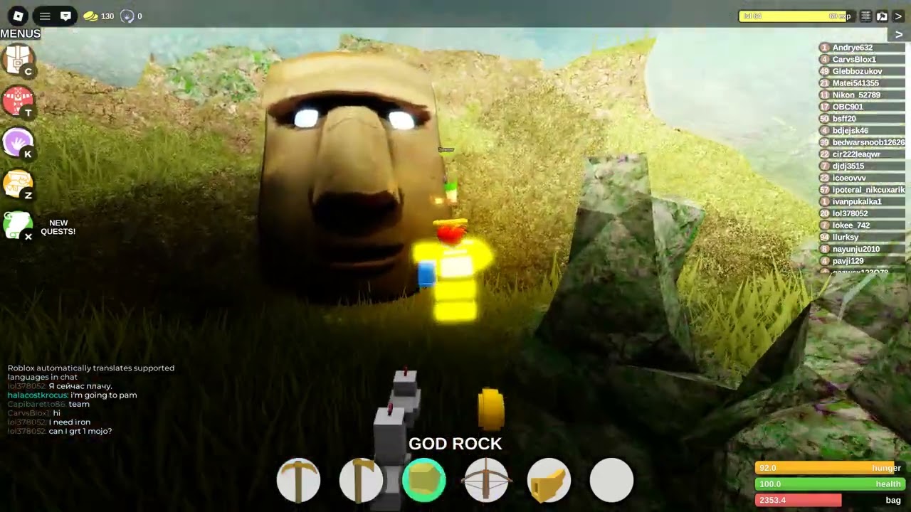 roblox booga booga clip - mining old god
