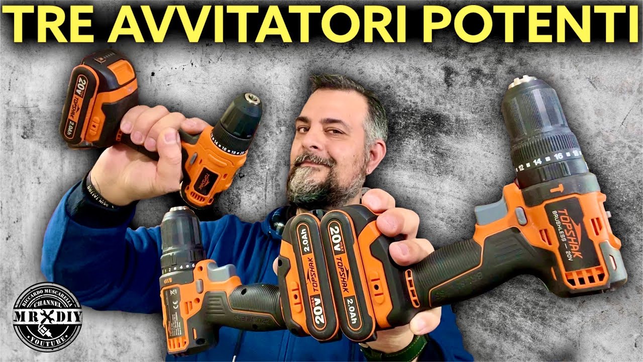Avvitatore molto potente TOPSHAK 20V. Ts-ed3 Ts-ed4 Ts-ed5. Trapano avvitatore con percussione.