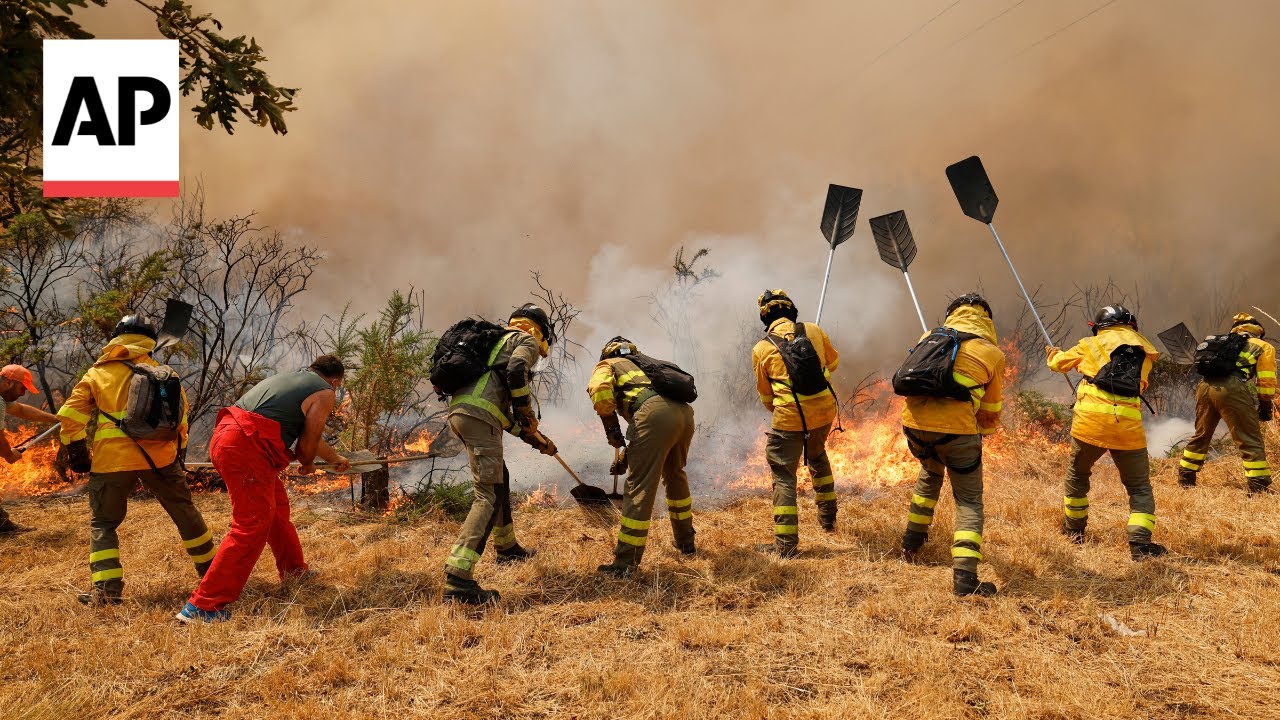 Spain continues to battle major wildfires during heatwave