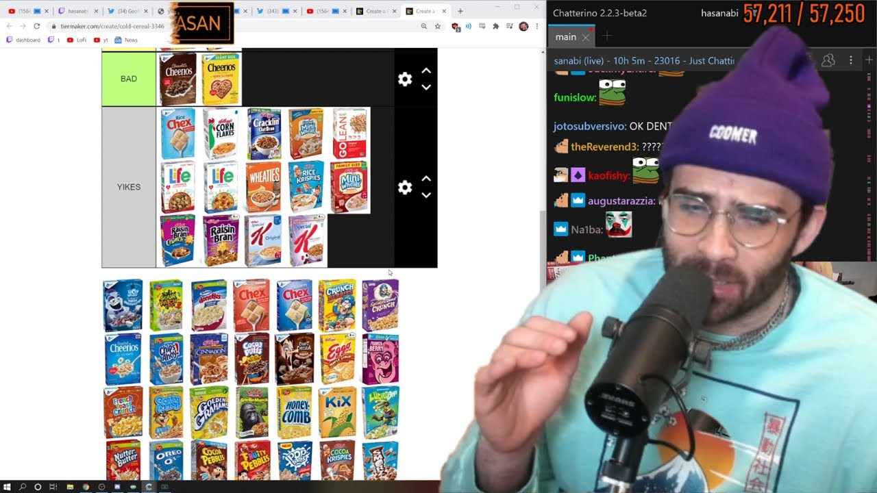 HasanAbi ranks Cereal - Cereal Tier List