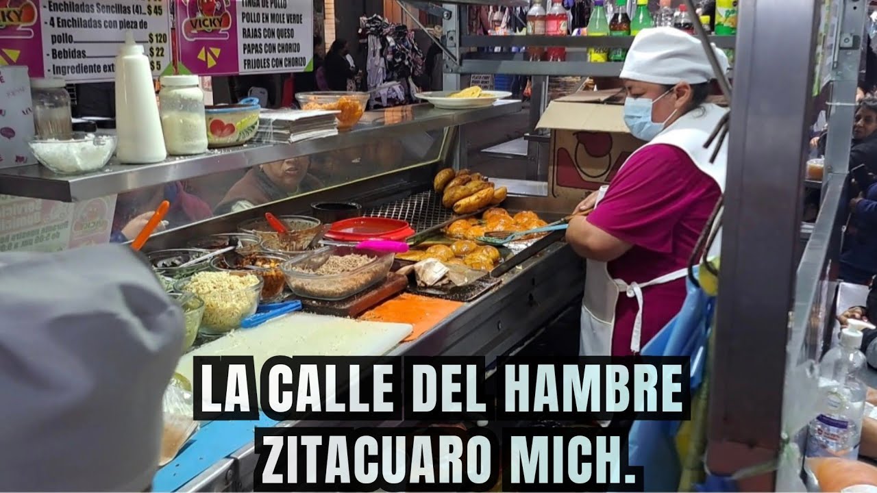LA CALLE DEL HAMBRE🍴🤤 ZITACUARO MICH🦋. #michoac&aacute;n #gastronom&iacute;a
