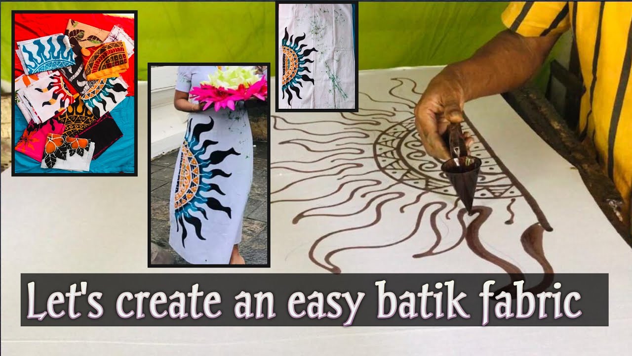 How  to create a batik fabric easily/create batik frock design /handmade bathik design