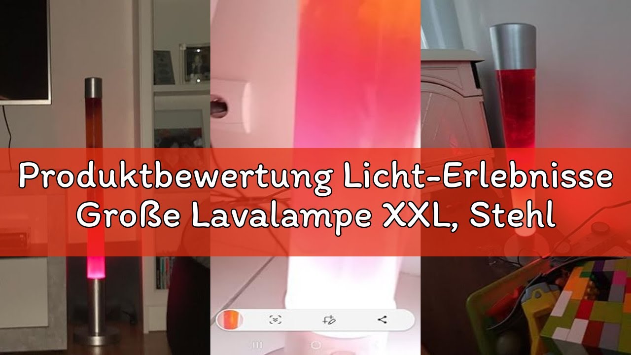 Produktbewertung Licht-Erlebnisse Große Lavalampe XXL, Stehlampe Orange Rot, 76 cm, G9 50 W mit Kabe