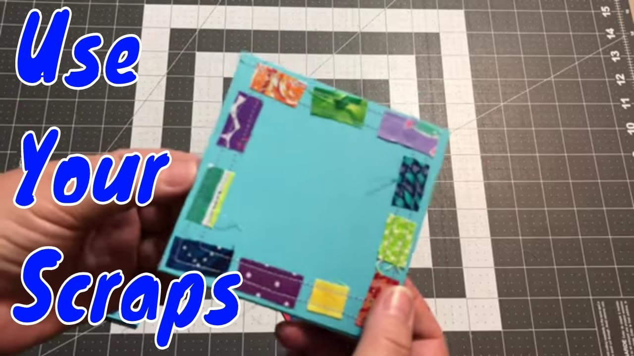 Making a scrap fabric note card - use your smallest fabric scraps