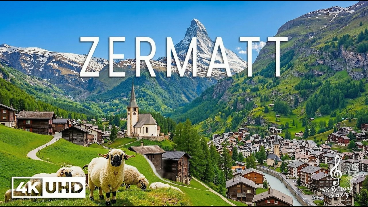 Zermatt, Swiss 4K - Alpine Paradise: Matterhorn, Glacial Lakes & Mountain Villages